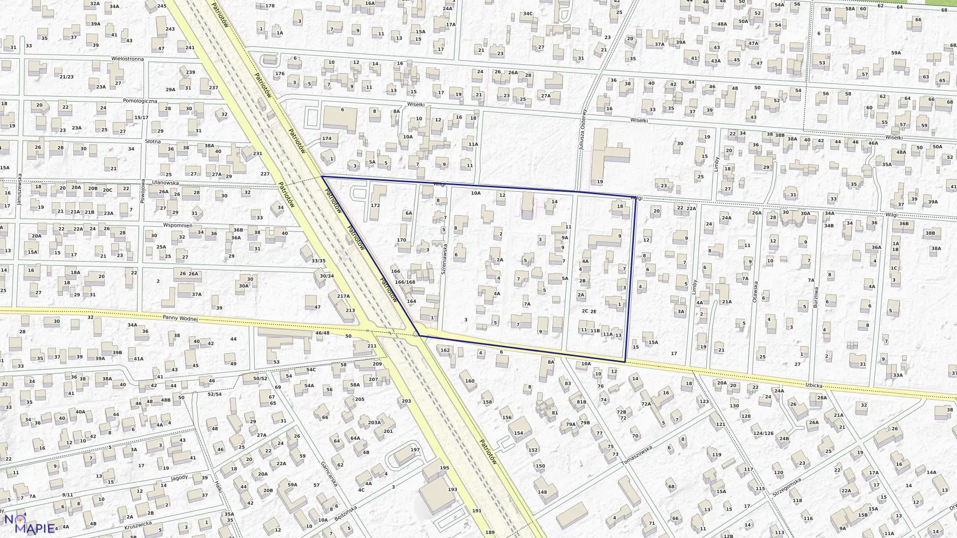 Mapa obrębu 3-12-32 w mieście Warszawa