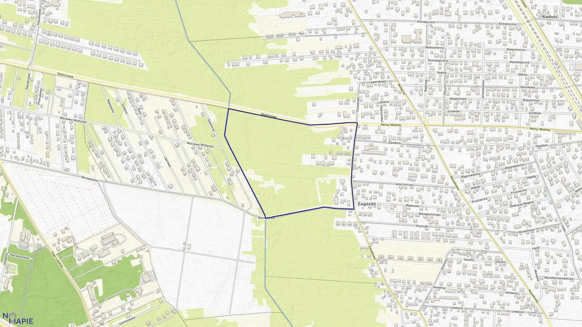 Mapa obrębu 3-12-35 w mieście Warszawa