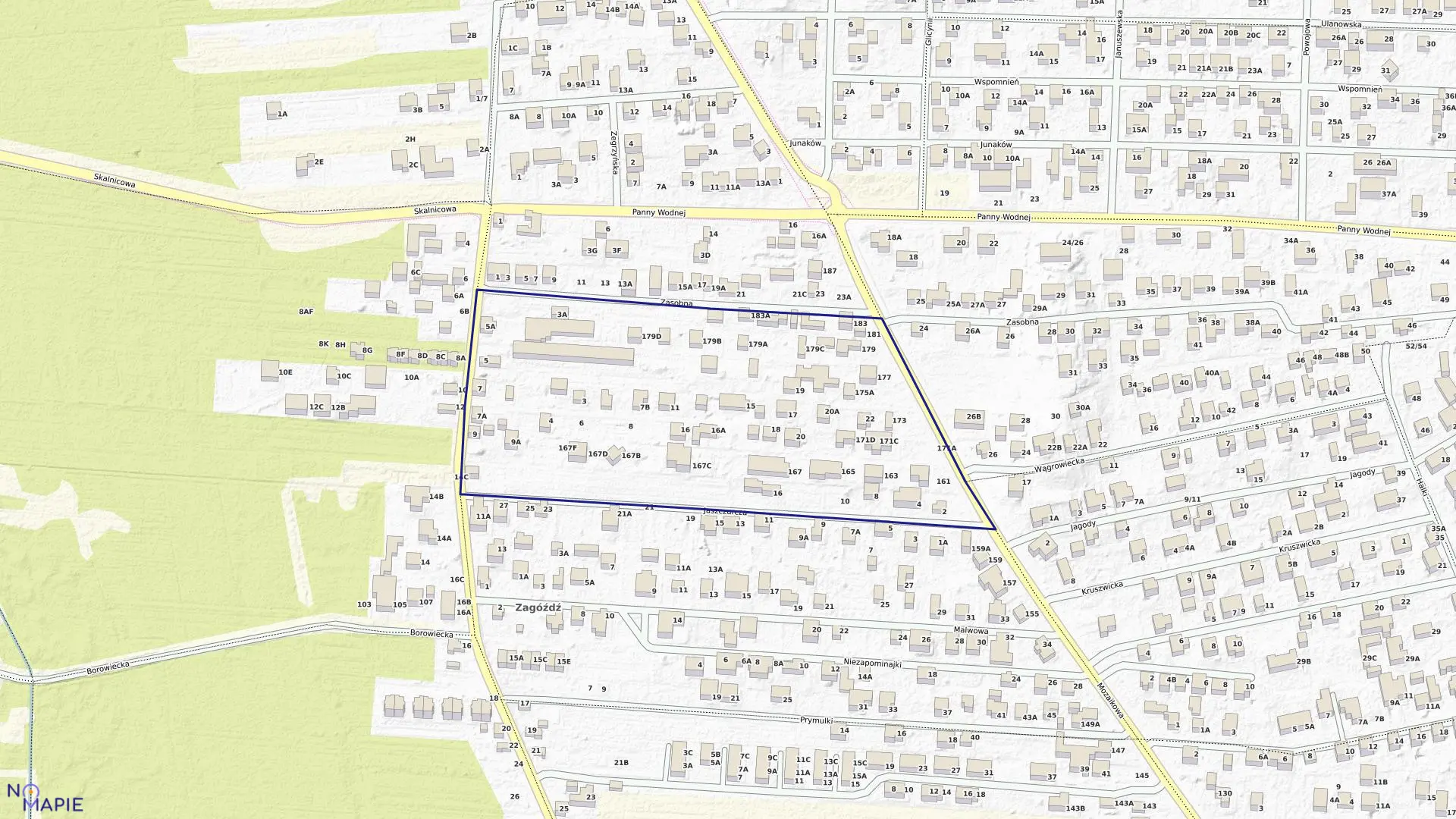 Mapa obrębu 3-12-36 w mieście Warszawa