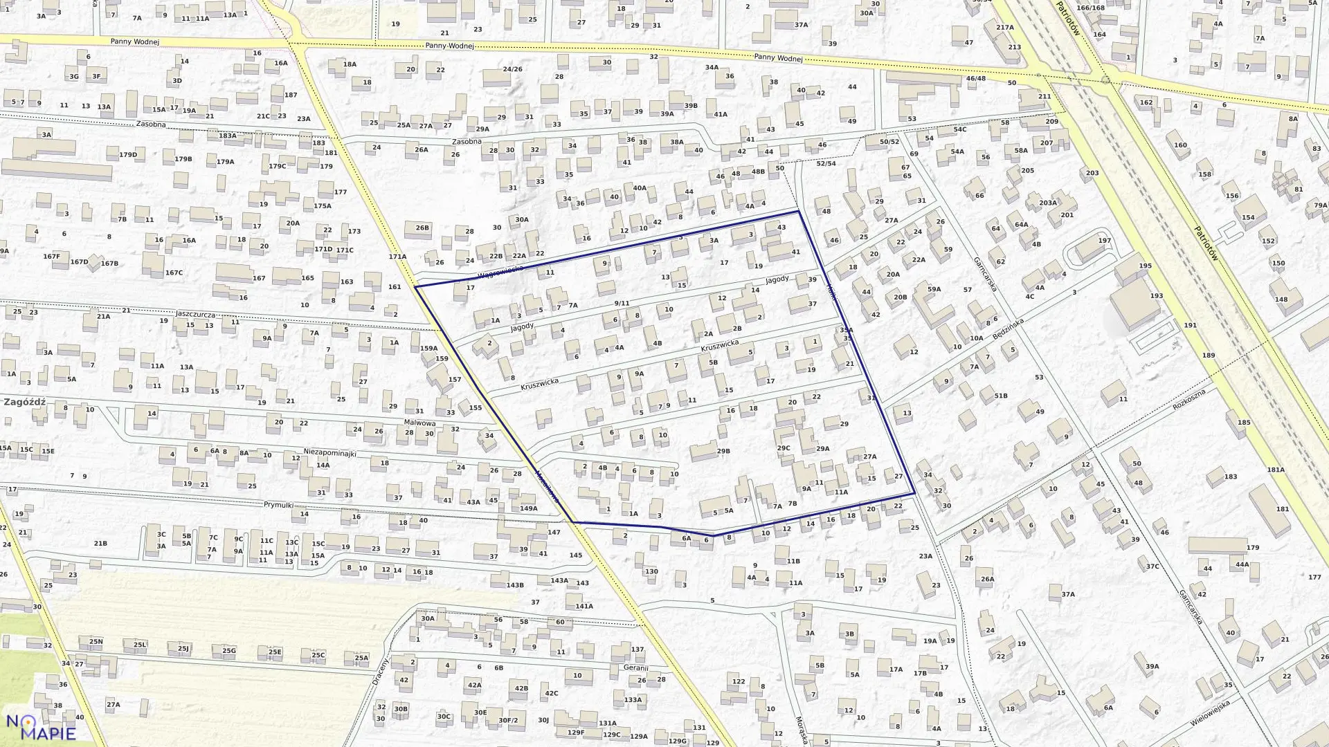 Mapa obrębu 3-12-39 w mieście Warszawa