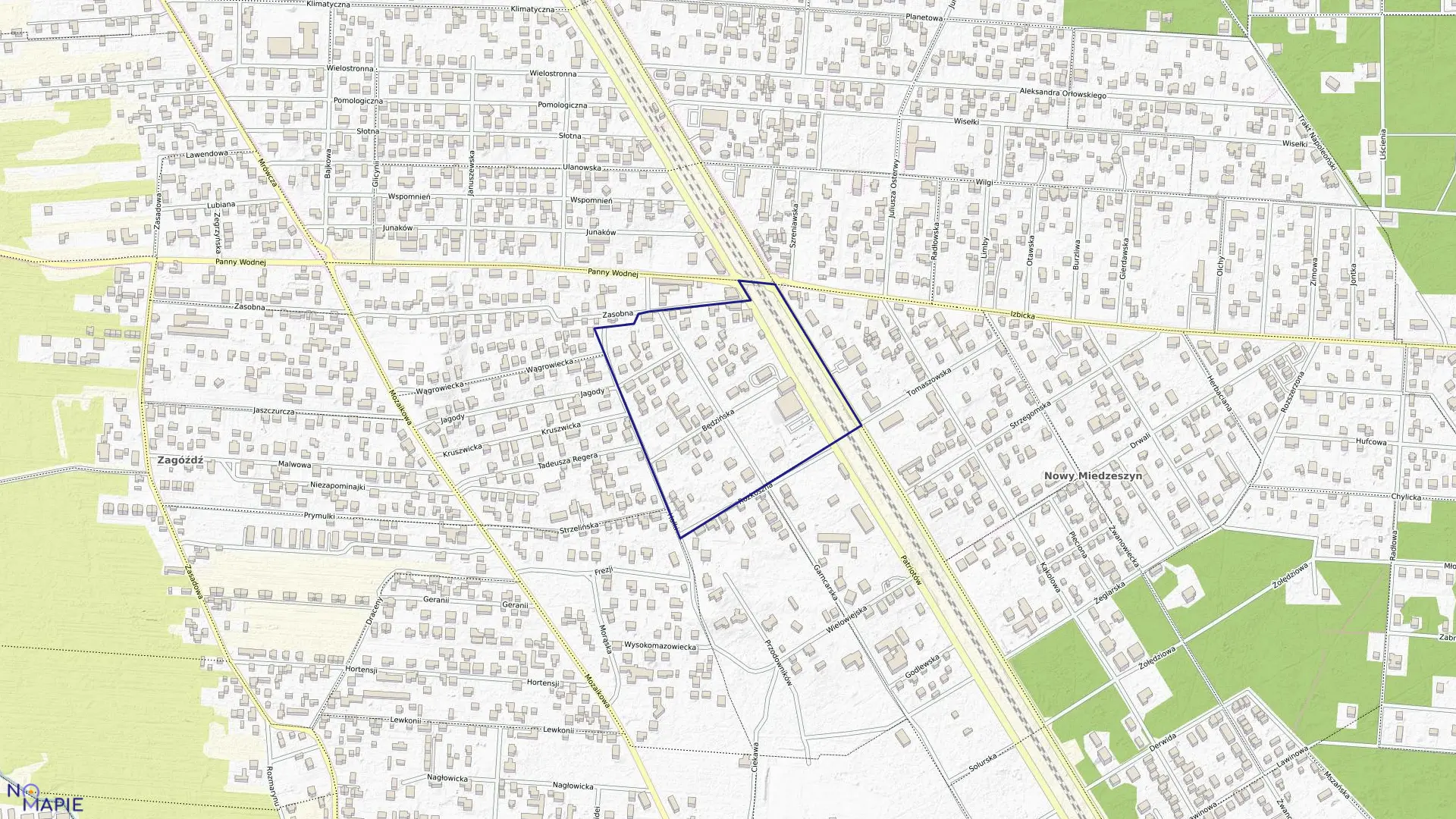 Mapa obrębu 3-12-40 w mieście Warszawa