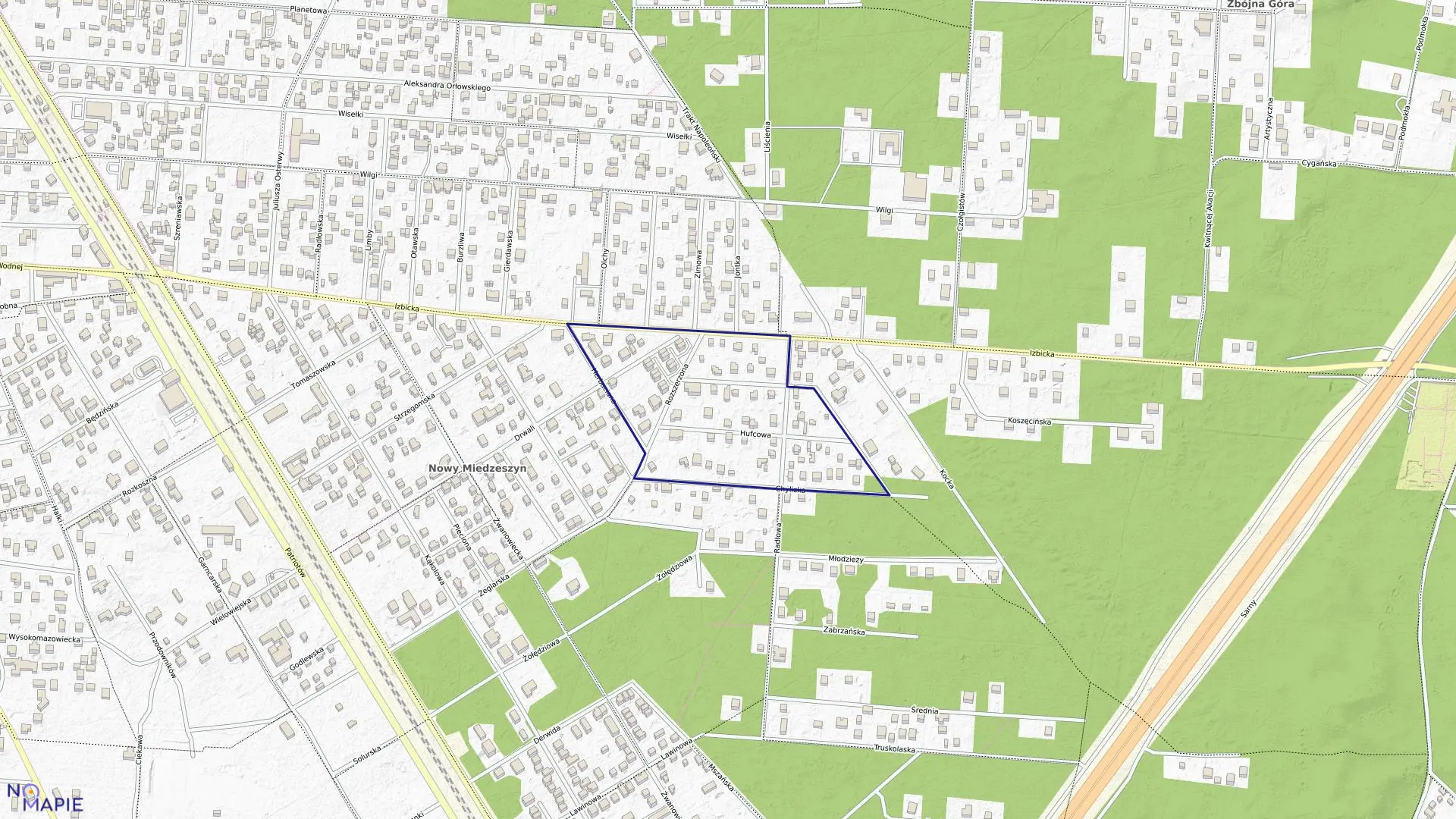 Mapa obrębu 3-12-43 w mieście Warszawa