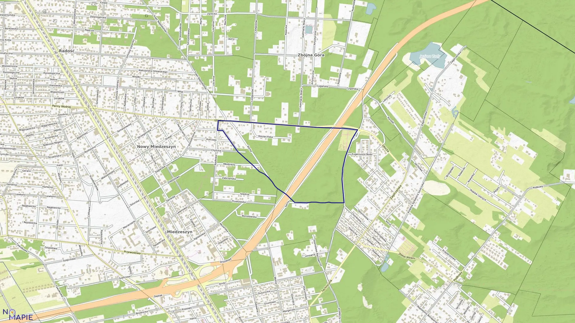 Mapa obrębu 3-12-44 w mieście Warszawa