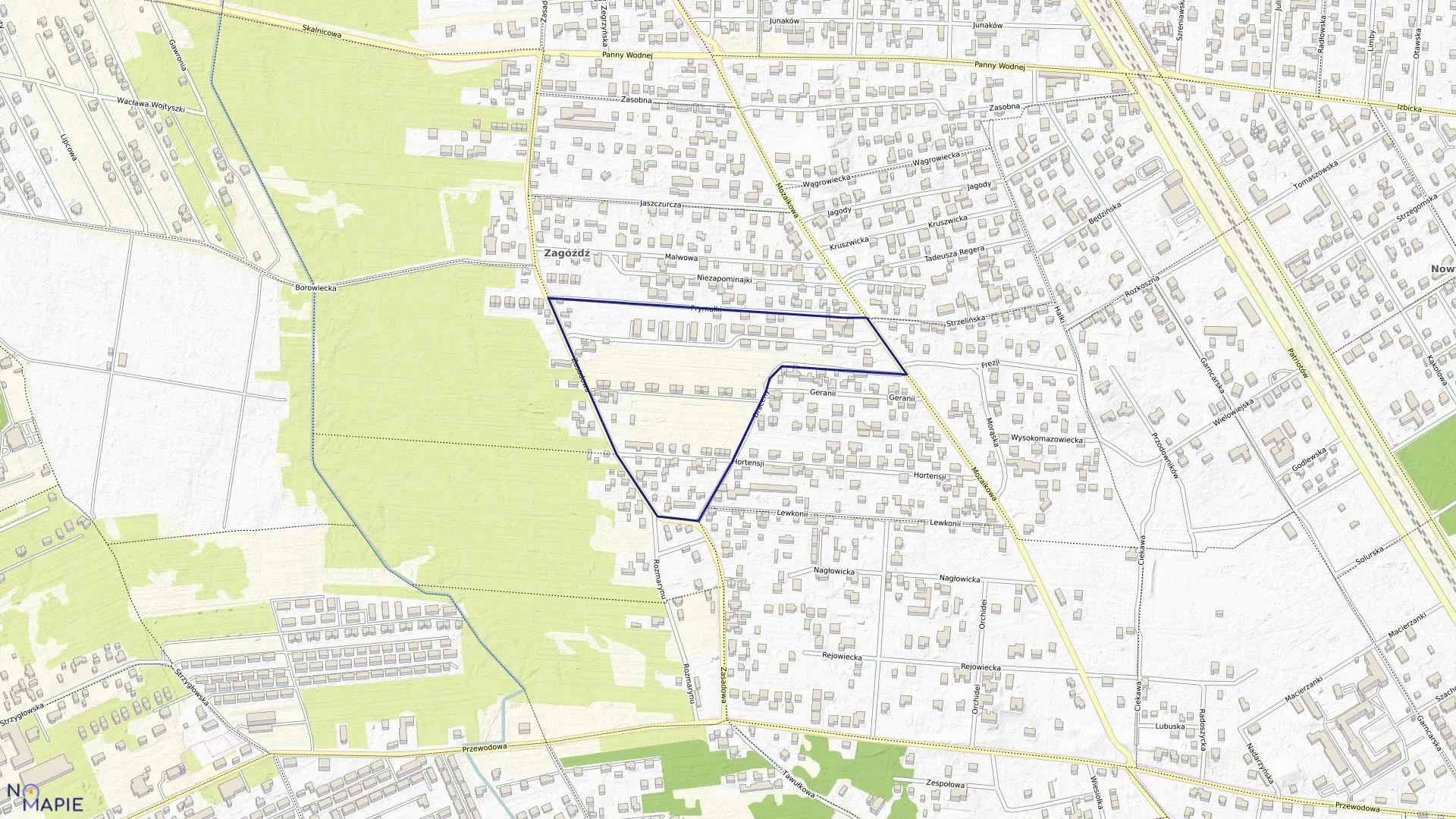 Mapa obrębu 3-12-46 w mieście Warszawa