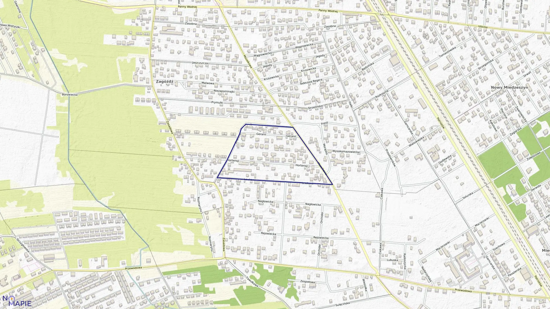 Mapa obrębu 3-12-47 w mieście Warszawa