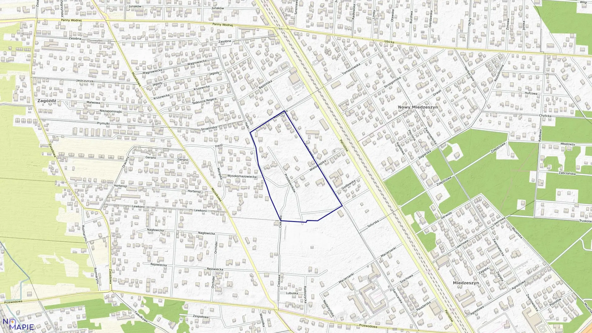 Mapa obrębu 3-12-49 w mieście Warszawa