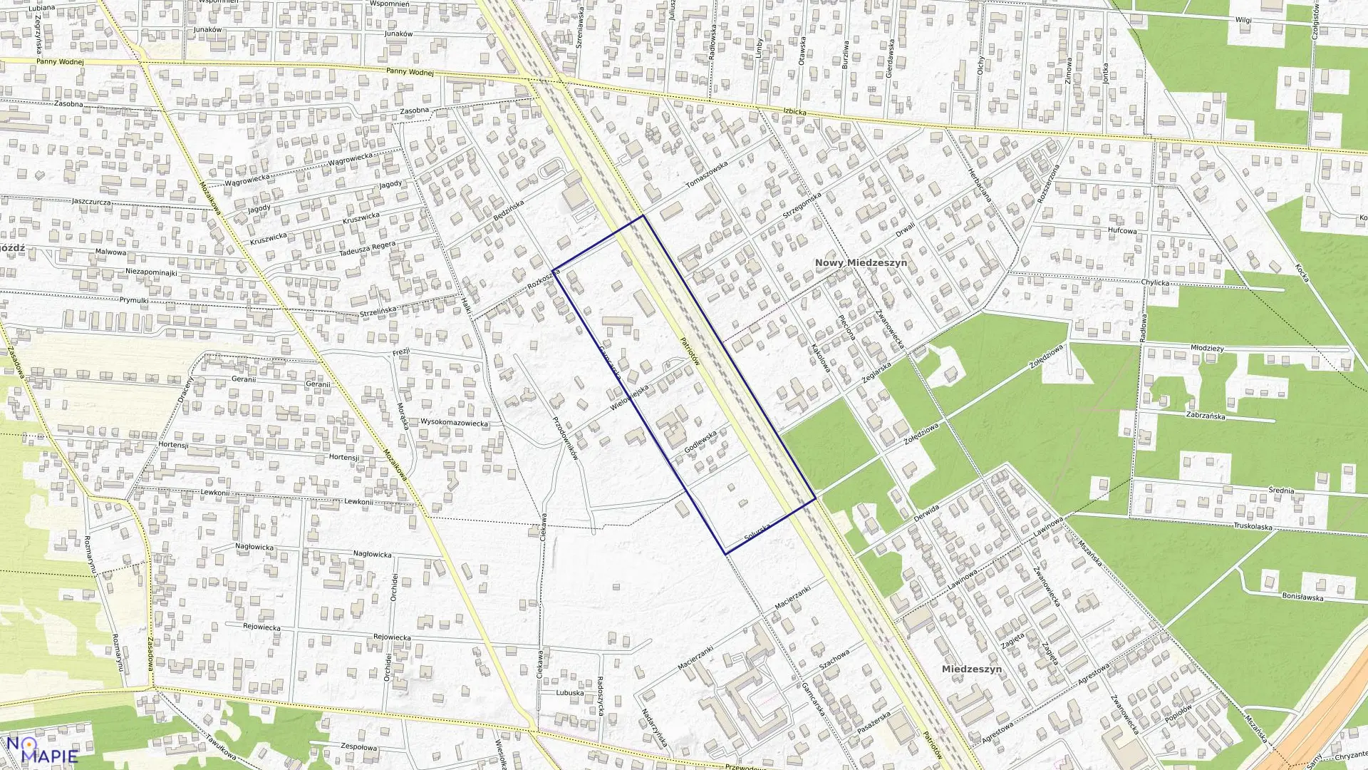 Mapa obrębu 3-12-50 w mieście Warszawa