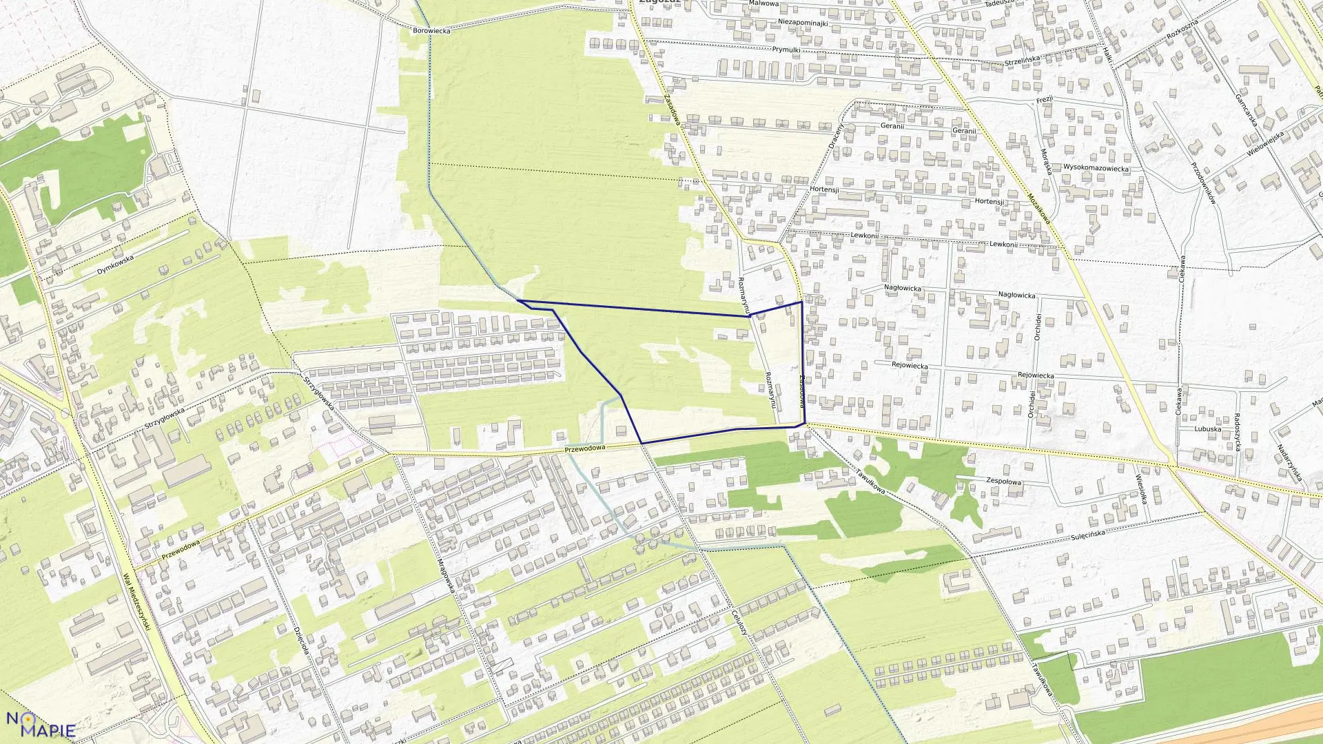 Mapa obrębu 3-12-55 w mieście Warszawa