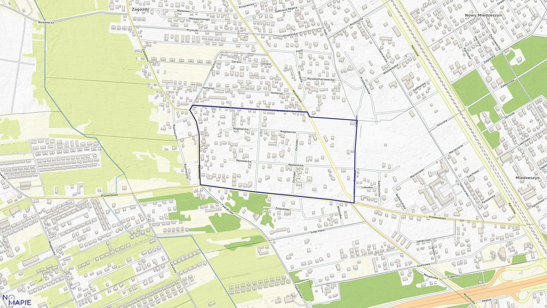 Mapa obrębu 3-12-56 w mieście Warszawa