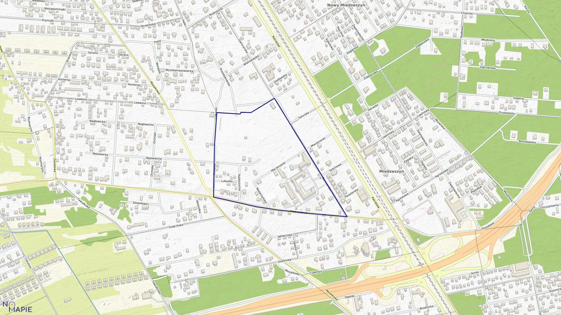 Mapa obrębu 3-12-57 w mieście Warszawa