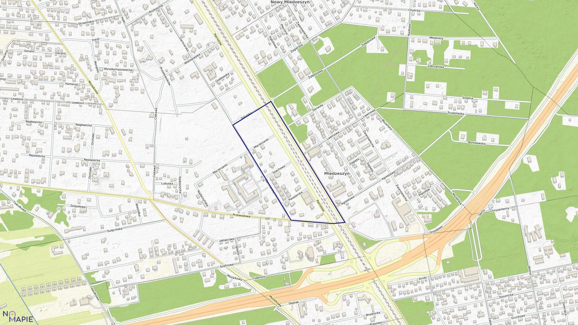 Mapa obrębu 3-12-58 w mieście Warszawa