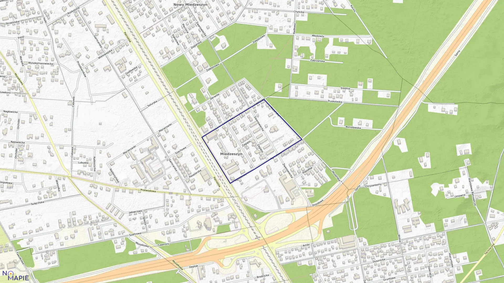 Mapa obrębu 3-12-59 w mieście Warszawa