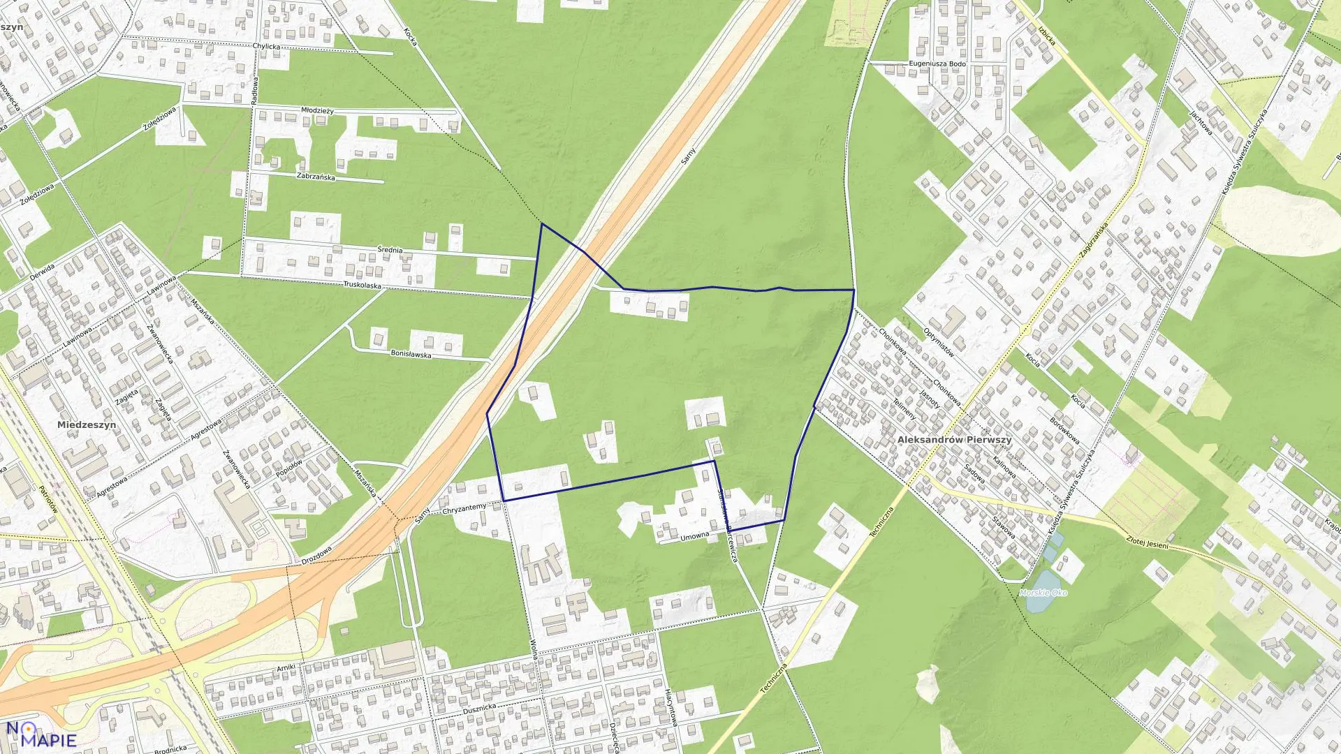 Mapa obrębu 3-12-61 w mieście Warszawa