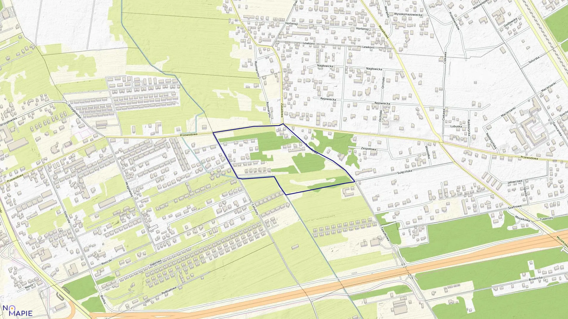 Mapa obrębu 3-12-62 w mieście Warszawa