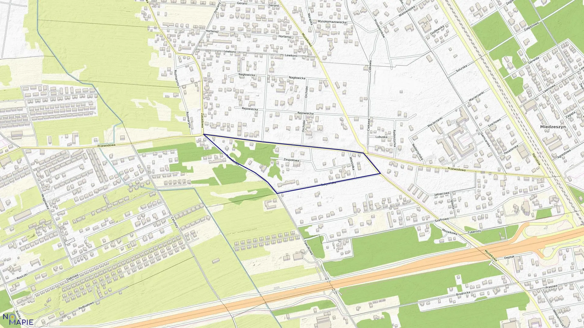 Mapa obrębu 3-12-63 w mieście Warszawa