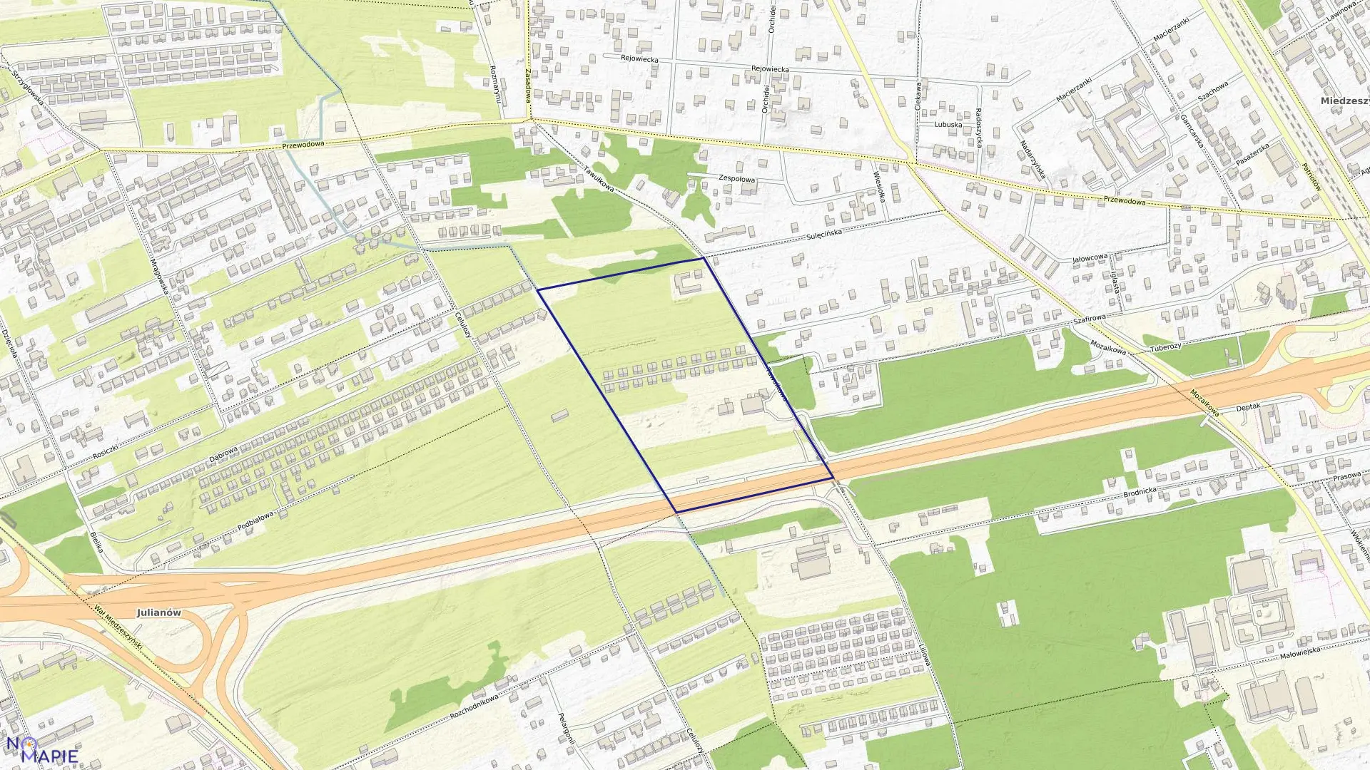 Mapa obrębu 3-12-71 w mieście Warszawa