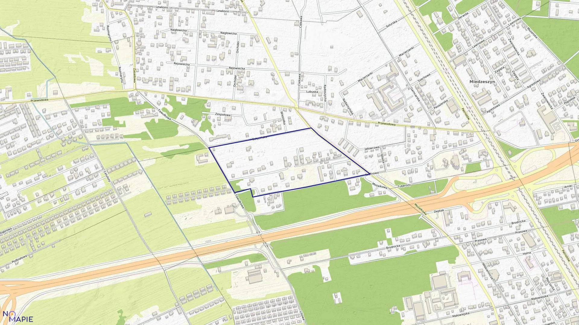 Mapa obrębu 3-12-72 w mieście Warszawa