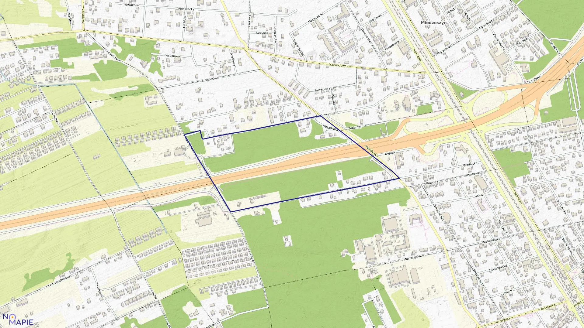 Mapa obrębu 3-12-73 w mieście Warszawa