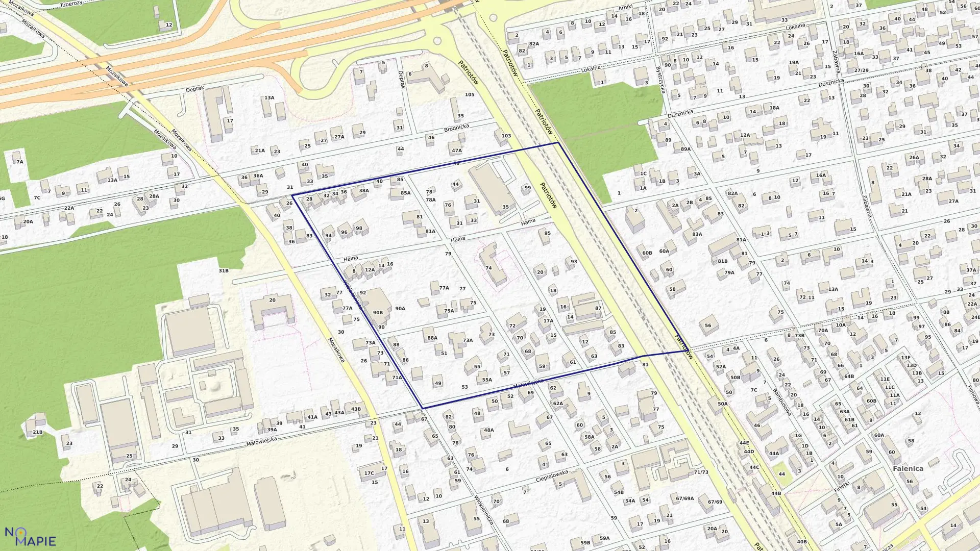 Mapa obrębu 3-12-79 w mieście Warszawa