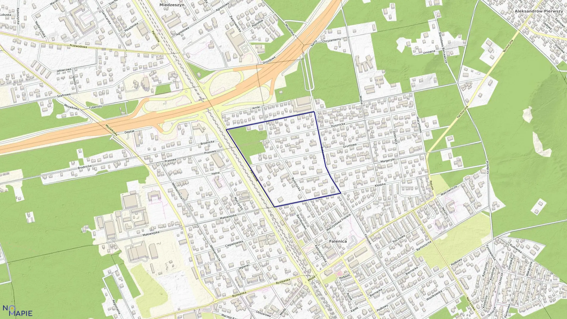 Mapa obrębu 3-12-80 w mieście Warszawa