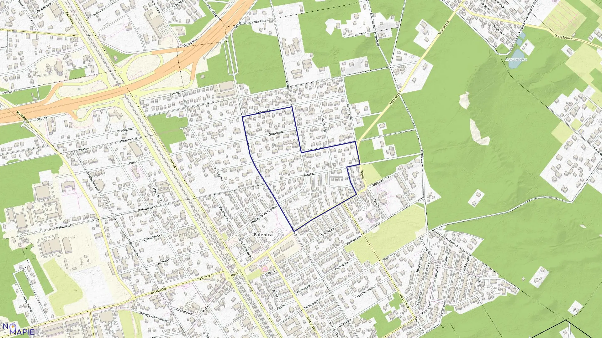 Mapa obrębu 3-12-81 w mieście Warszawa