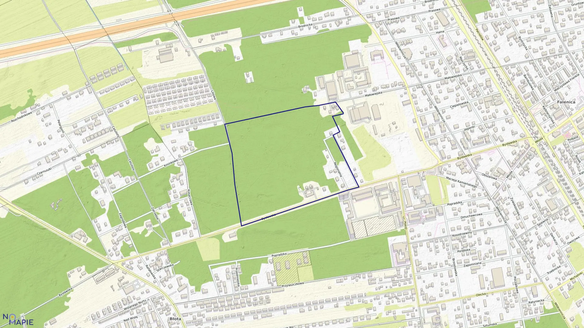 Mapa obrębu 3-12-83 w mieście Warszawa