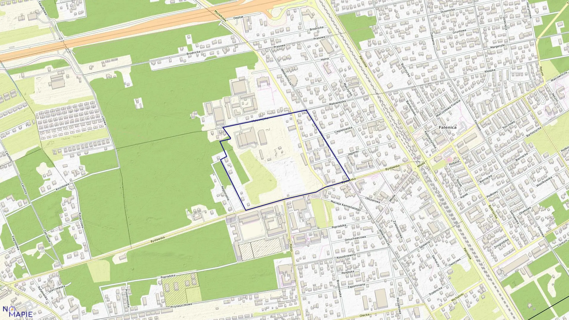 Mapa obrębu 3-12-84 w mieście Warszawa