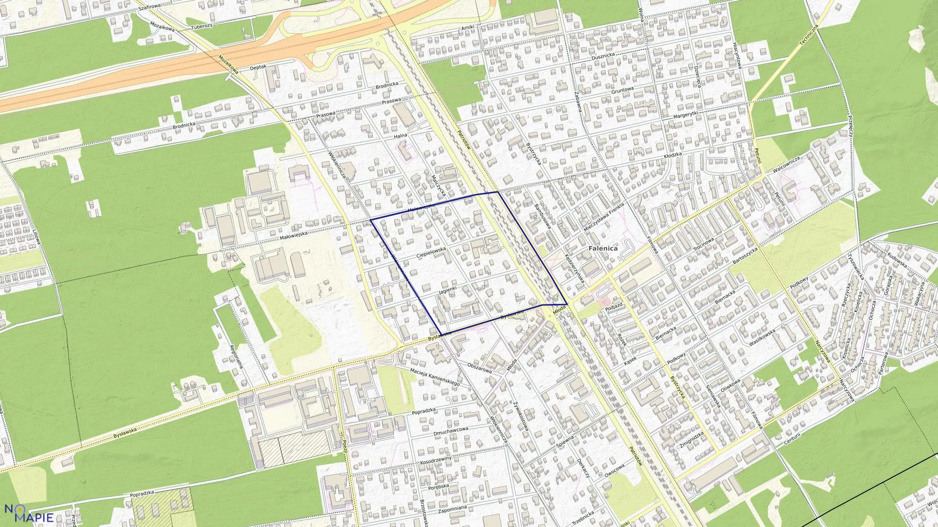 Mapa obrębu 3-12-85 w mieście Warszawa