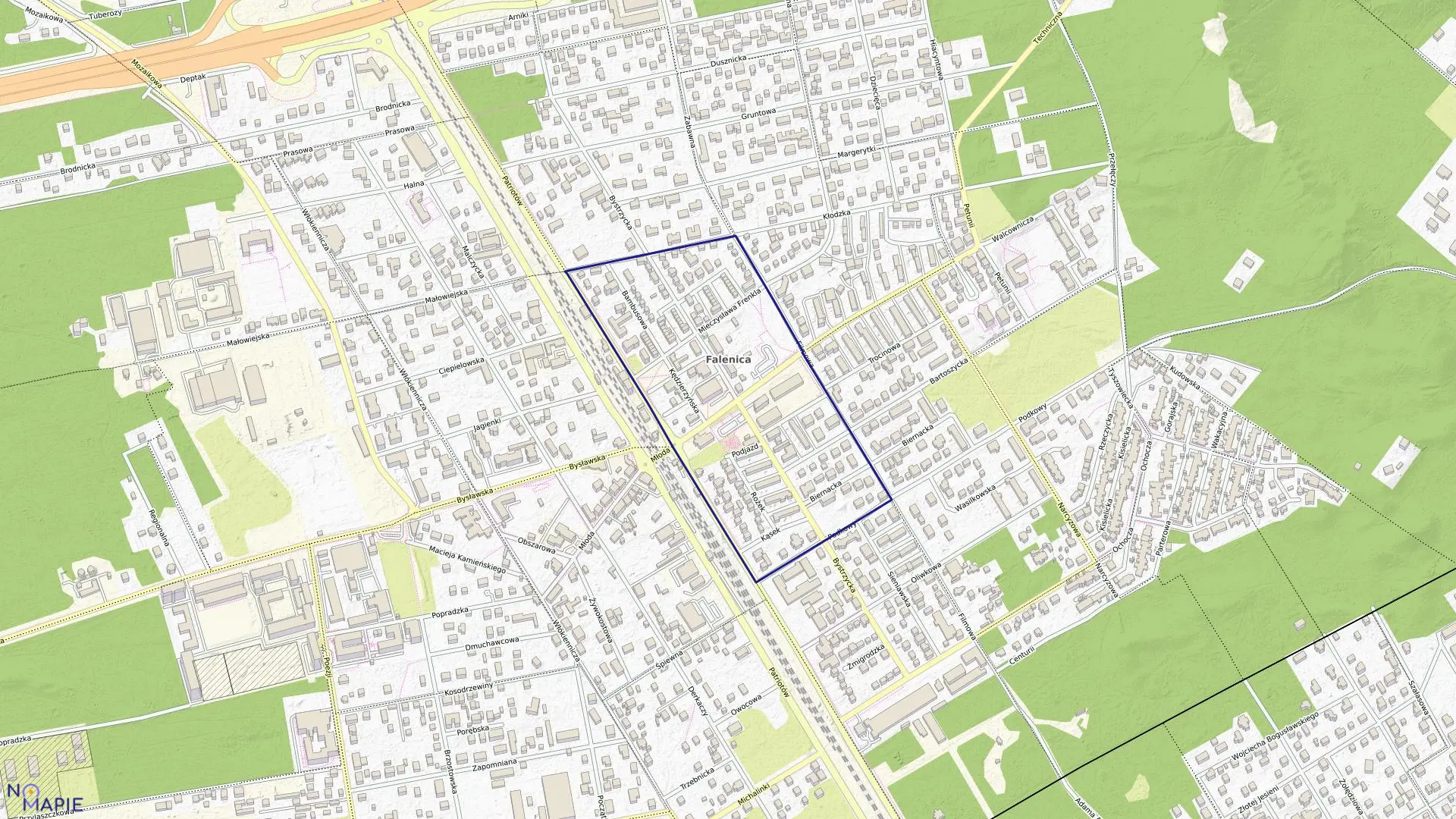 Mapa obrębu 3-12-86 w mieście Warszawa