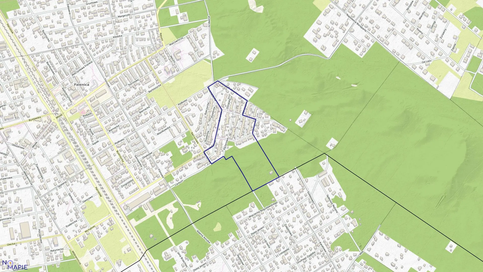 Mapa obrębu 3-12-89 w mieście Warszawa