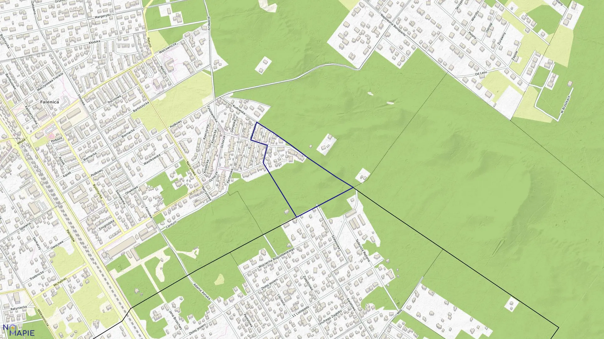 Mapa obrębu 3-12-90 w mieście Warszawa