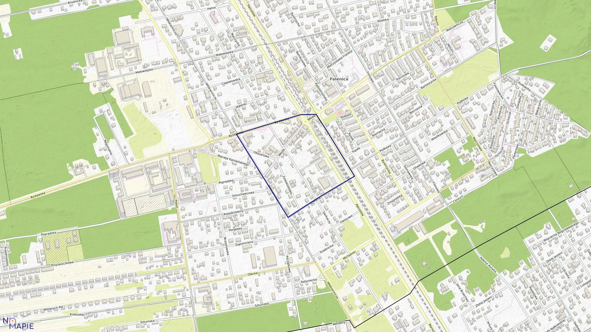 Mapa obrębu 3-12-94 w mieście Warszawa