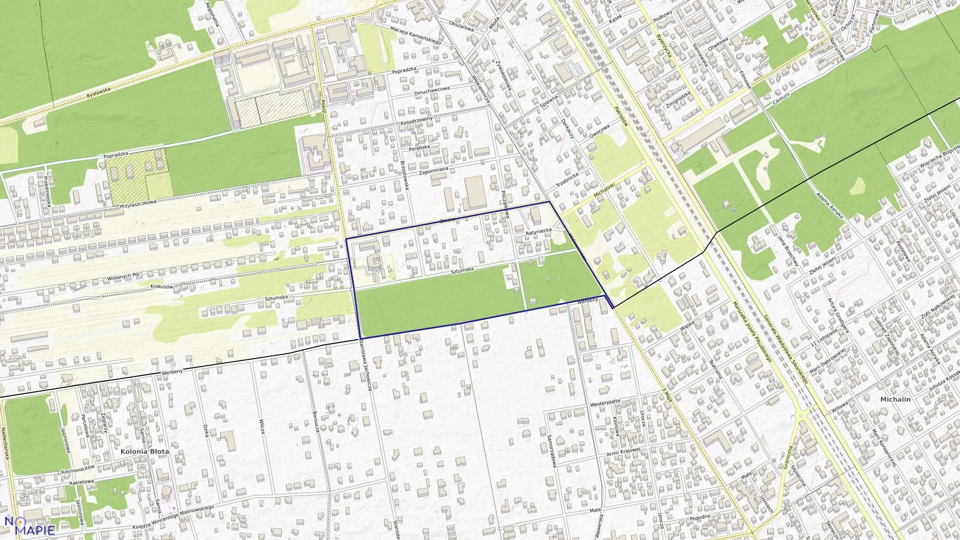 Mapa obrębu 3-12-97 w mieście Warszawa