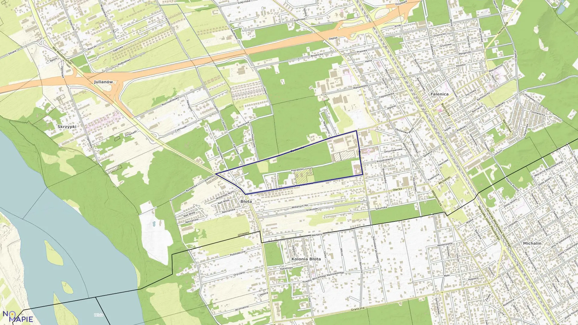 Mapa obrębu 3-12-99 w mieście Warszawa