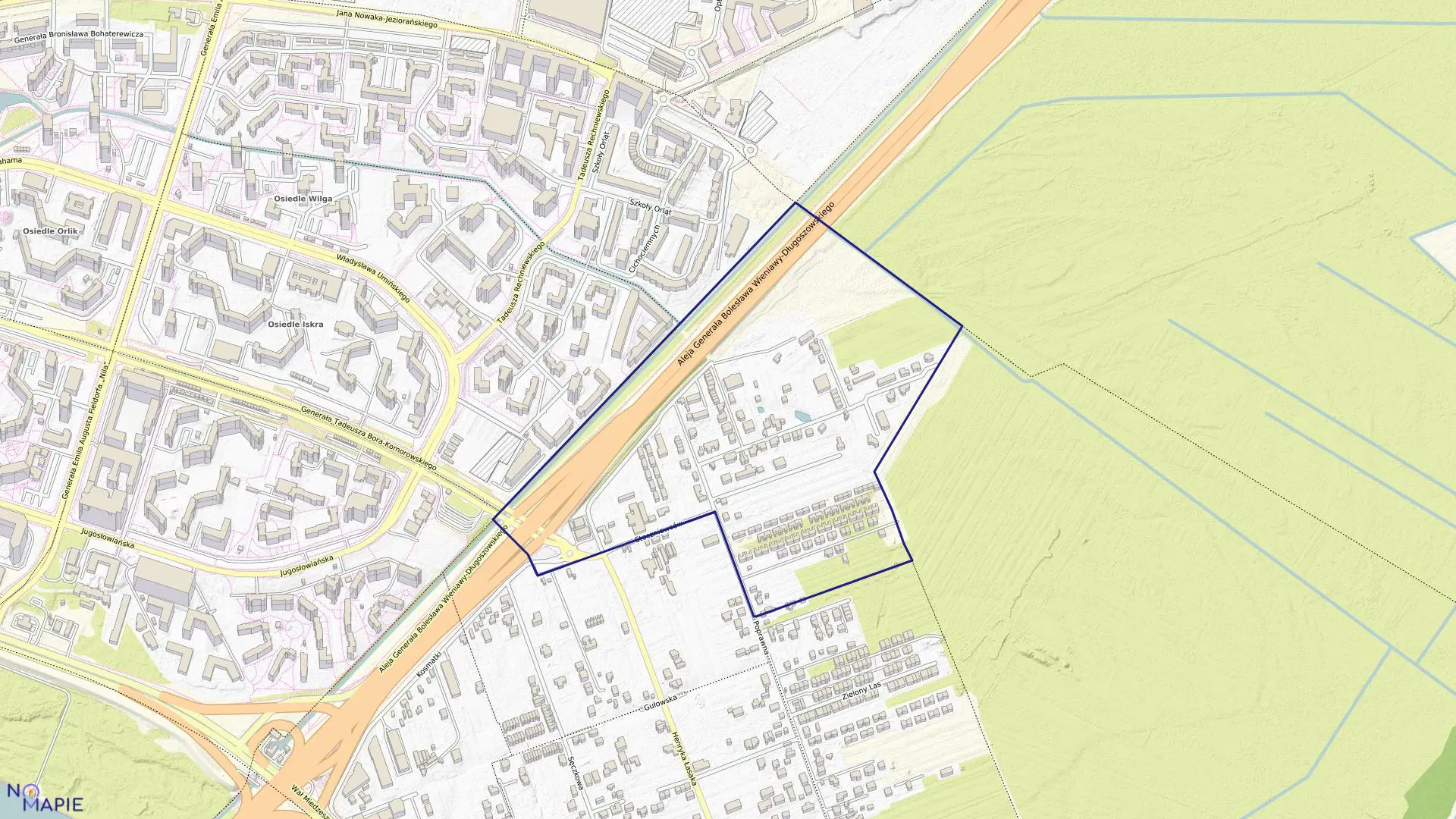 Mapa obrębu 3-13-01 w mieście Warszawa