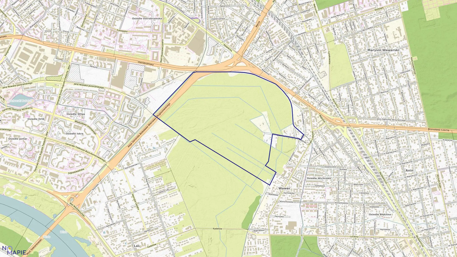 Mapa obrębu 3-13-02 w mieście Warszawa