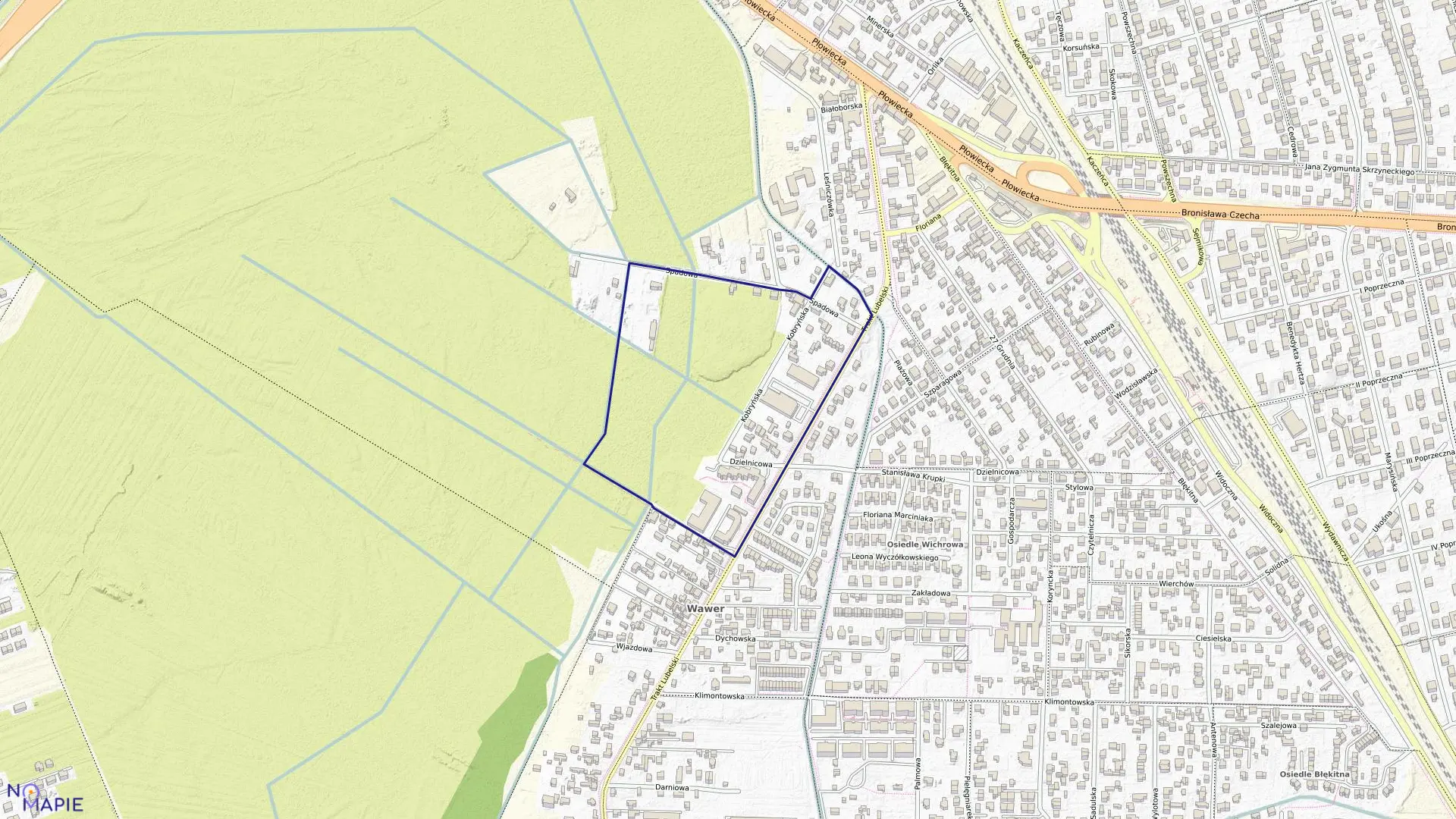 Mapa obrębu 3-13-03 w mieście Warszawa