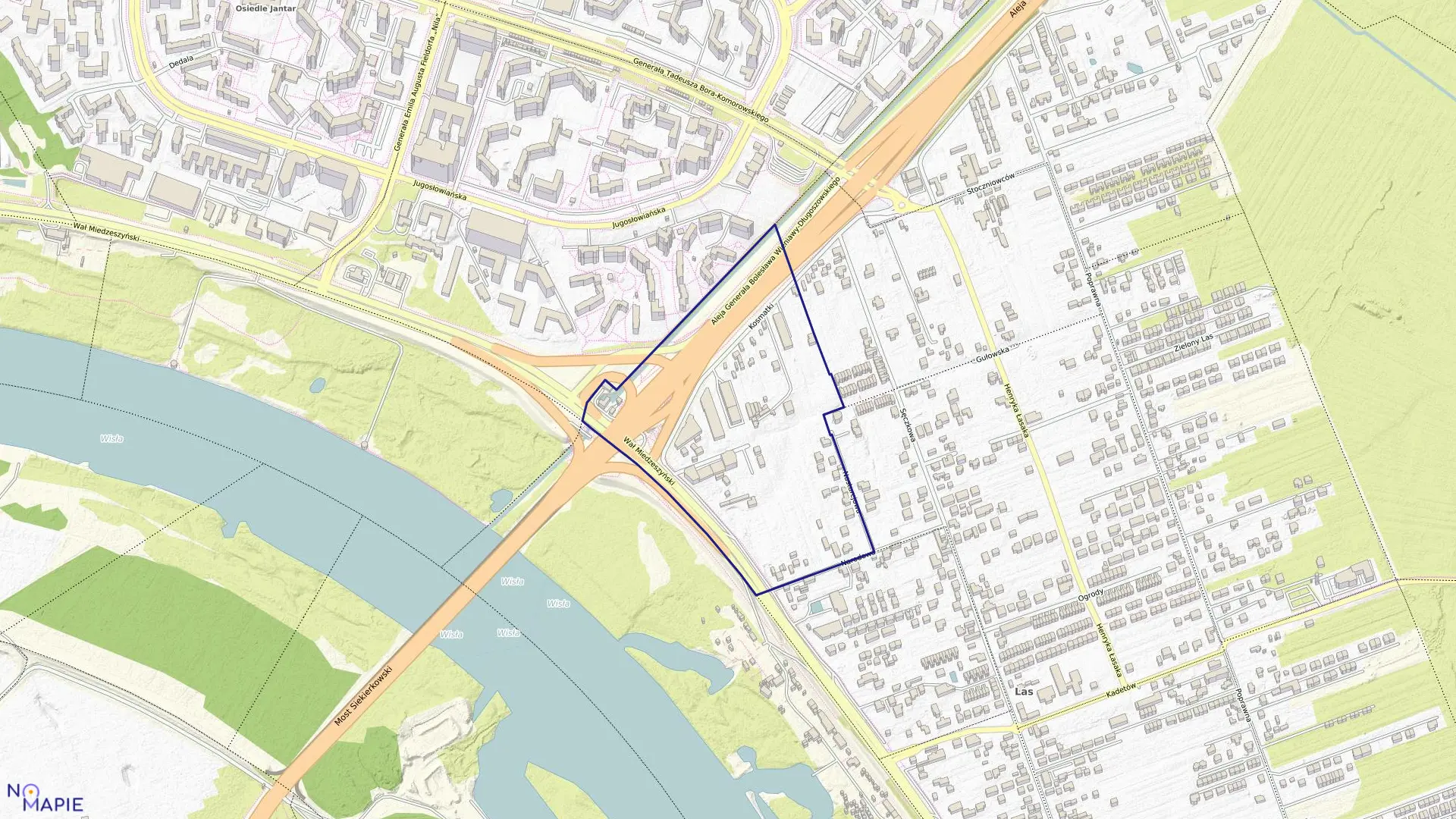 Mapa obrębu 3-13-05 w mieście Warszawa