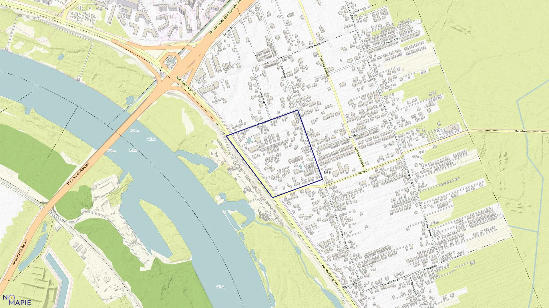 Mapa obrębu 3-13-07 w mieście Warszawa