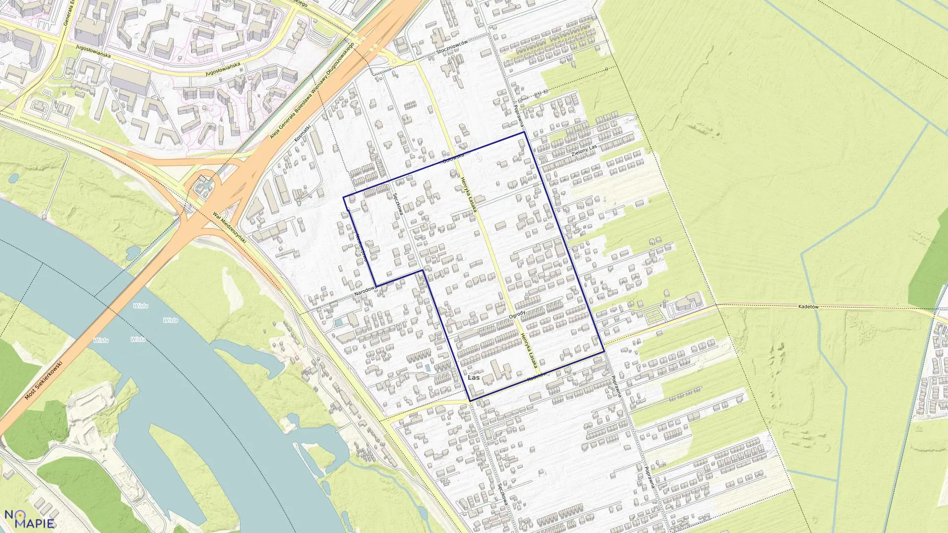 Mapa obrębu 3-13-08 w mieście Warszawa