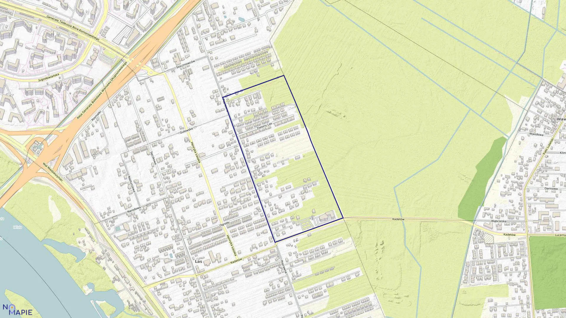 Mapa obrębu 3-13-09 w mieście Warszawa