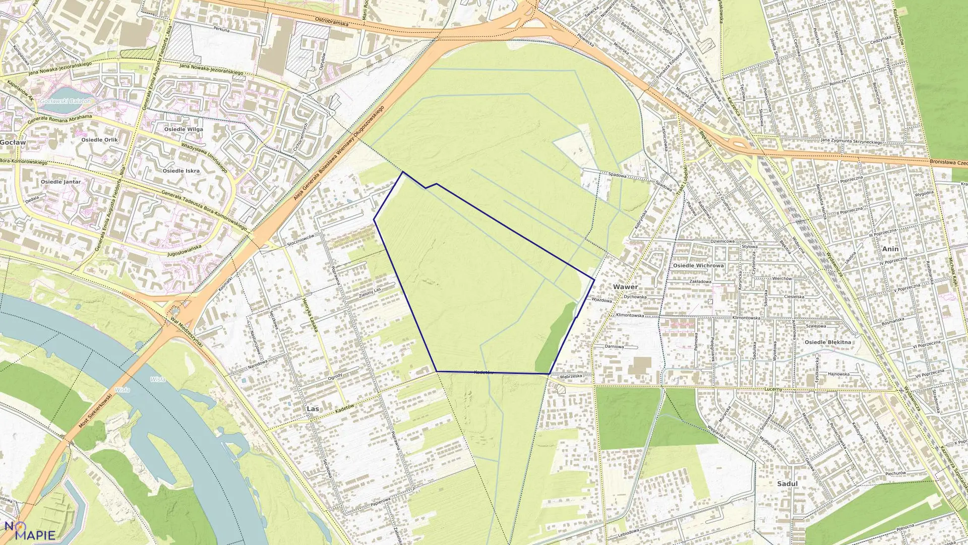 Mapa obrębu 3-13-10 w mieście Warszawa