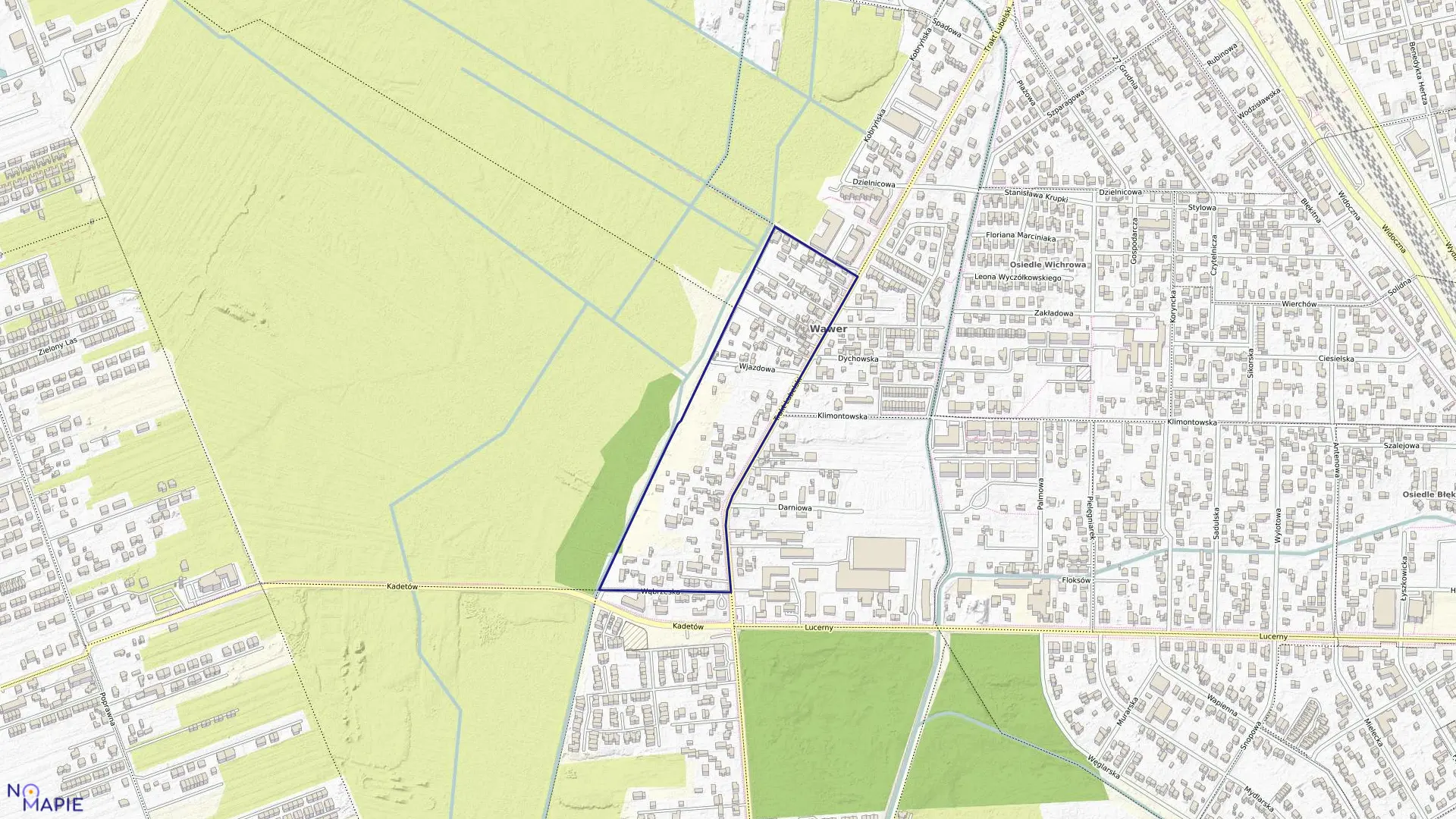 Mapa obrębu 3-13-11 w mieście Warszawa