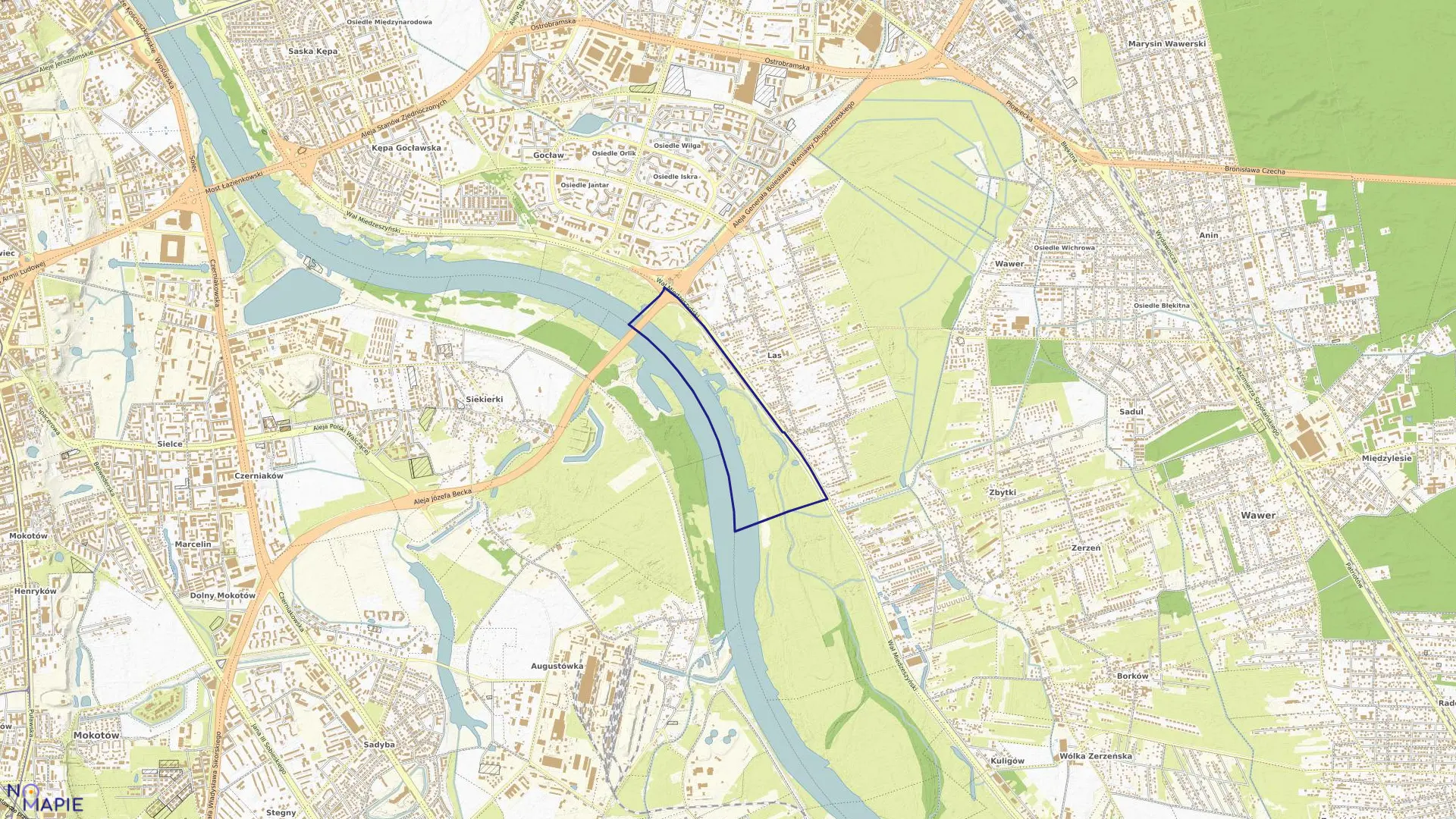 Mapa obrębu 3-13-13 w mieście Warszawa