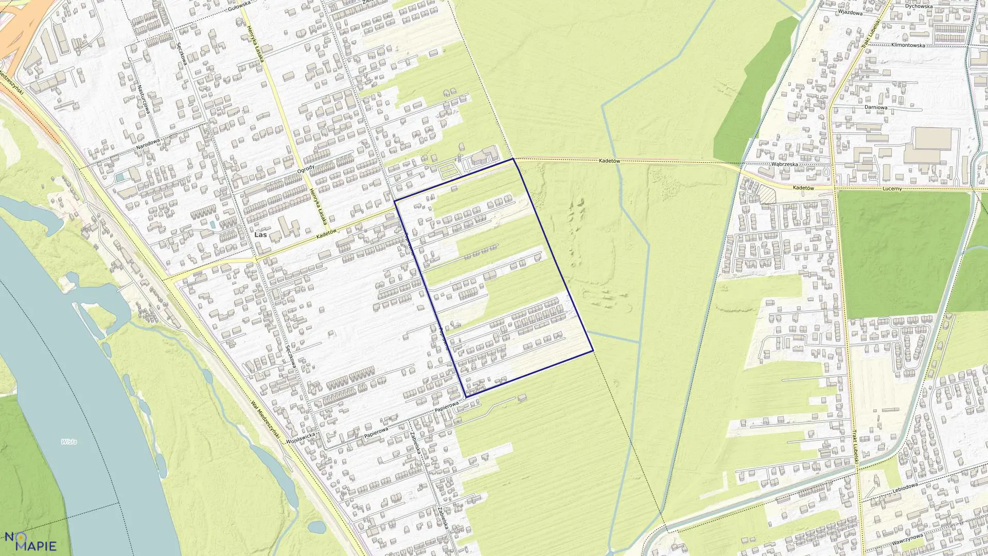 Mapa obrębu 3-13-16 w mieście Warszawa