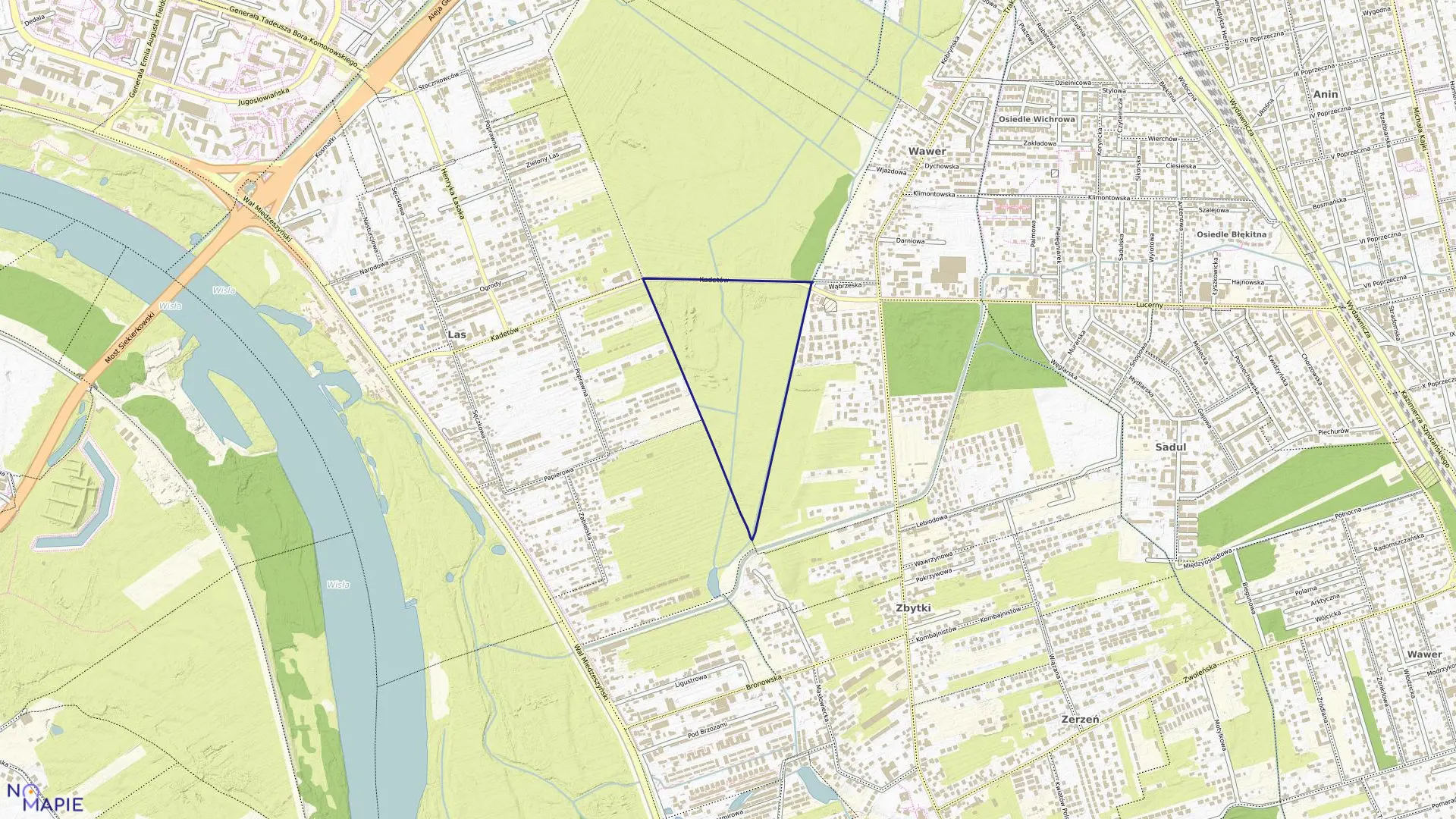 Mapa obrębu 3-13-17 w mieście Warszawa