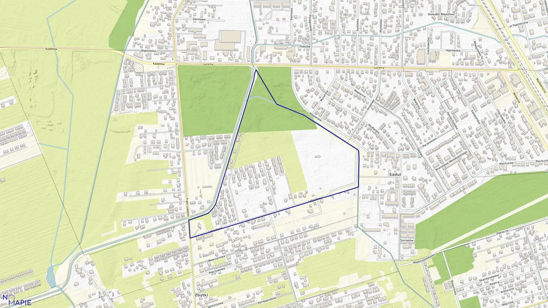 Mapa obrębu 3-13-20 w mieście Warszawa