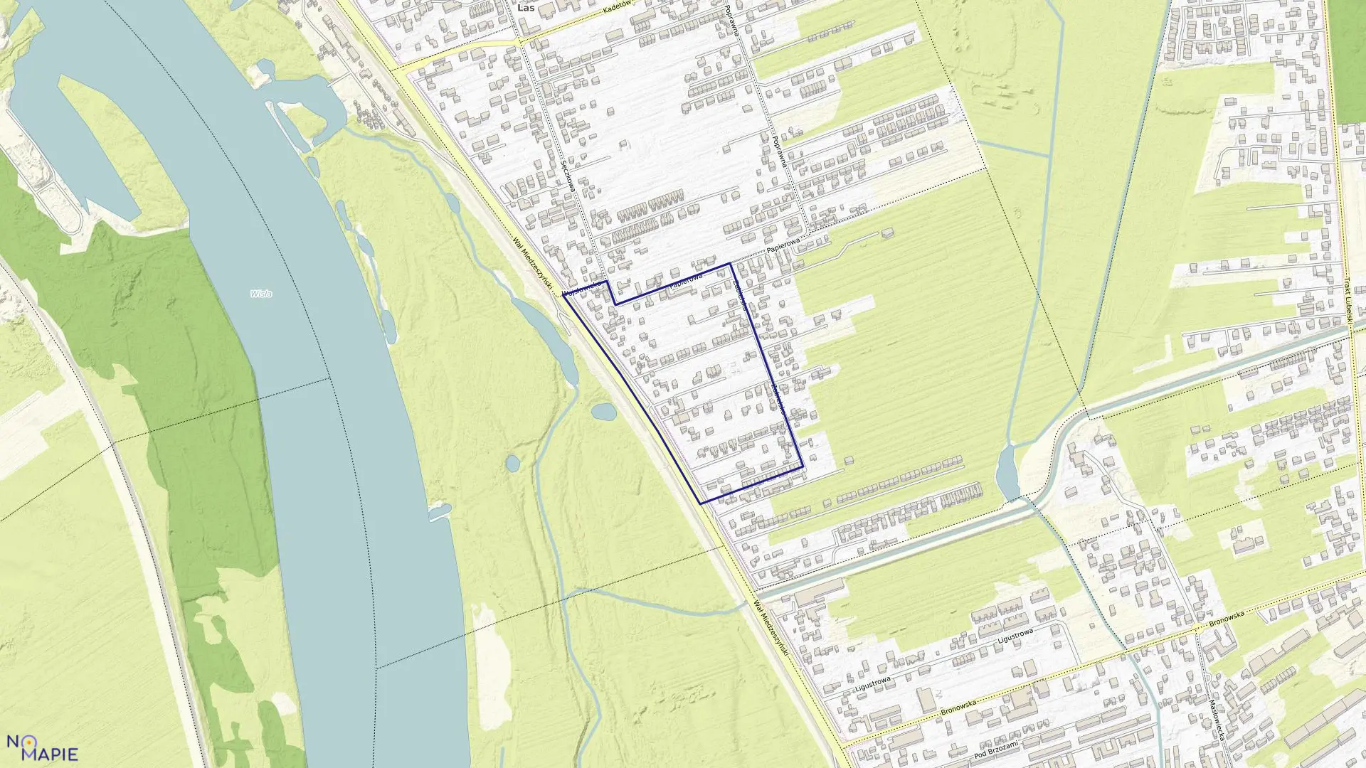 Mapa obrębu 3-13-21 w mieście Warszawa