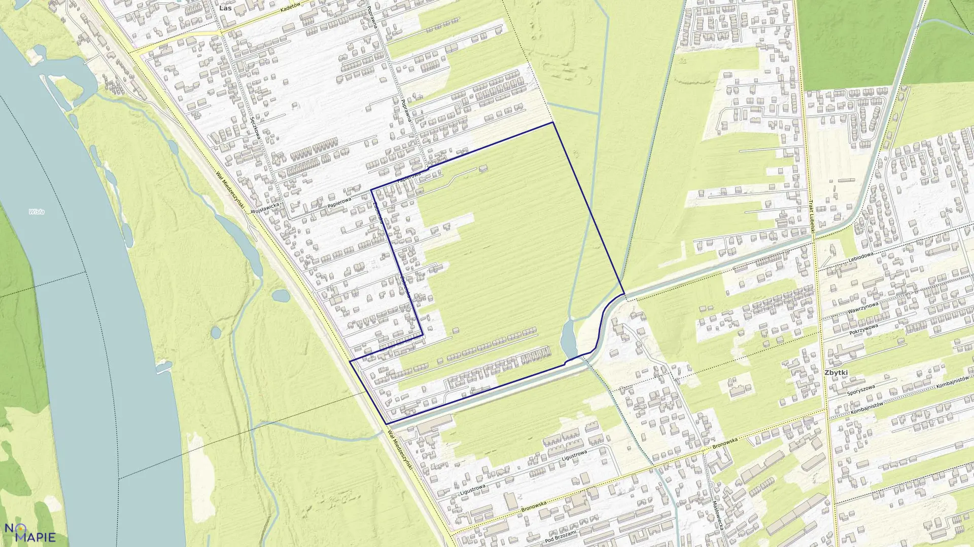 Mapa obrębu 3-13-22 w mieście Warszawa