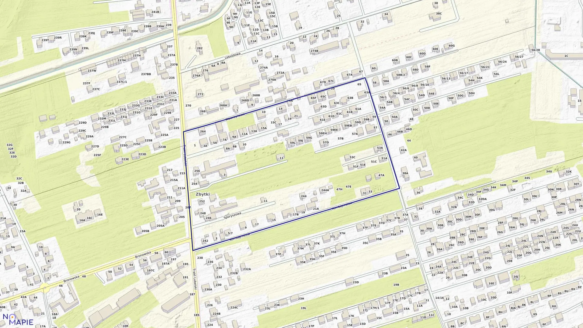 Mapa obrębu 3-13-27 w mieście Warszawa